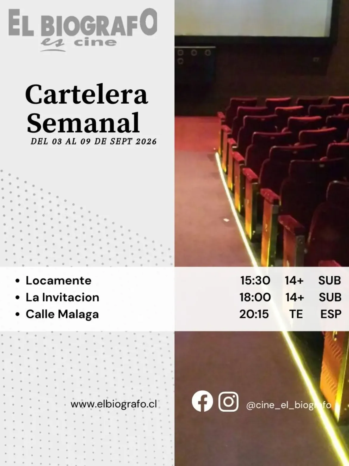Cine club, 4 sep 2026, Santiago Centro